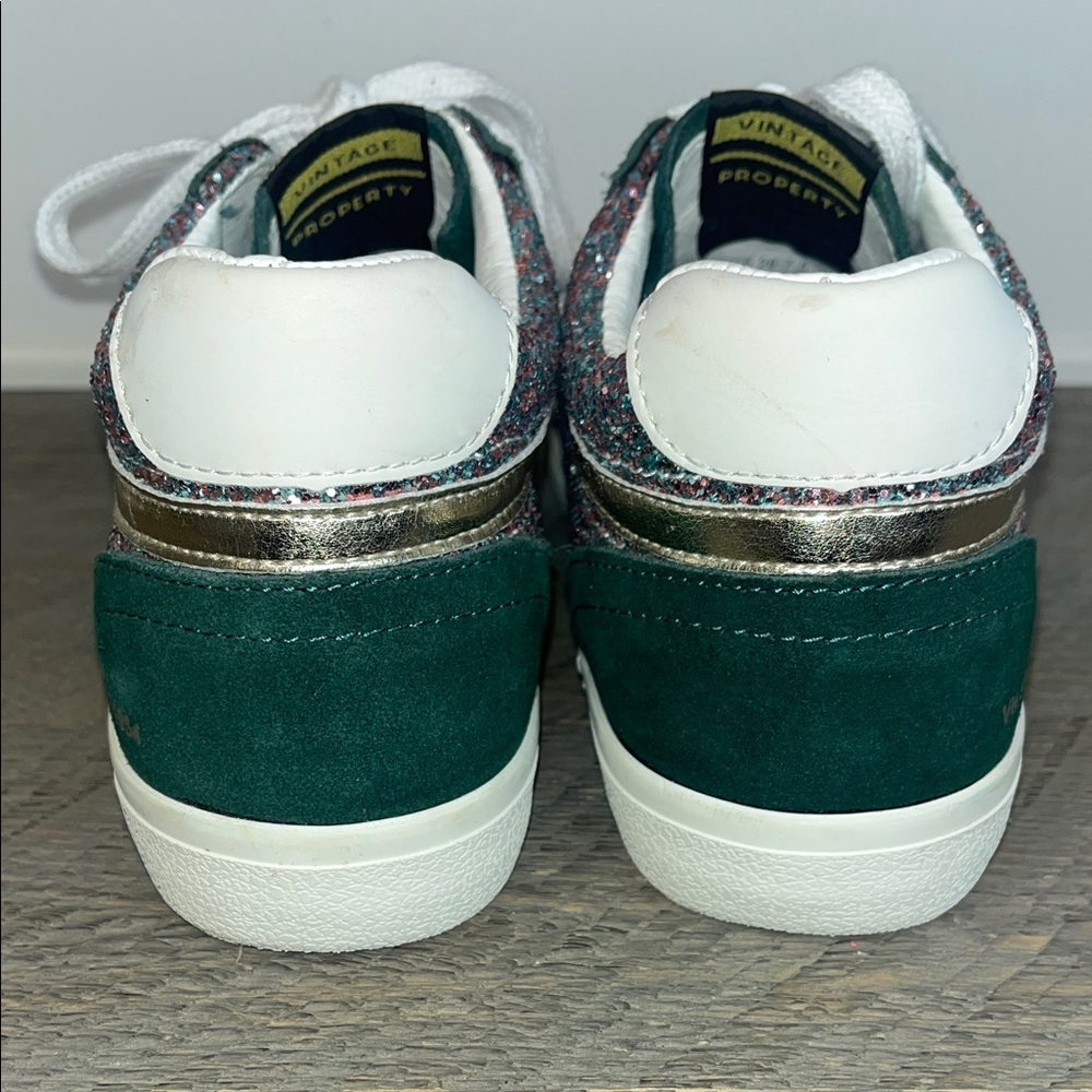 Vintage Havana Bounce Glitter Sneakers Green Multi Sparkle Lace Up - Size 7.5 - Picture 7 of 10